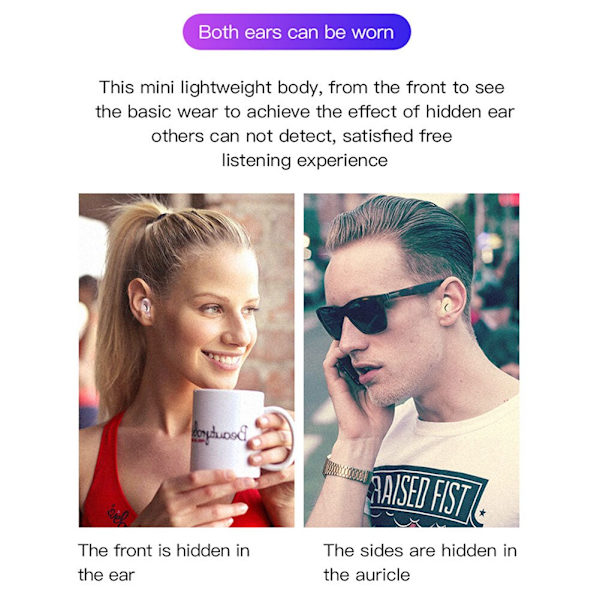 5.0 Trådlösa hörlurar Bluetooth Headset Sports He Rose Gold