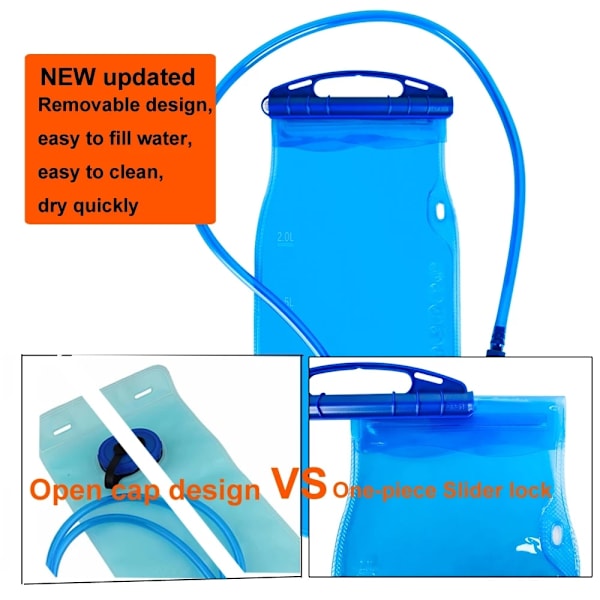 Vattenblåsa Vattenreservoar Hydration Pack Förvaringspåse BPA-fri - 1L 1,5L 2L 3L Running Hydration Väst Ryggsäck only 0.25L bottle