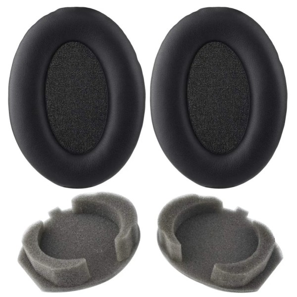 Ersättnings öronkuddar Memory Foam öronkuddar Kuddreparation för Sony WH-1000XM3 WH1000XM3 trådlöst brusreducerande cover black