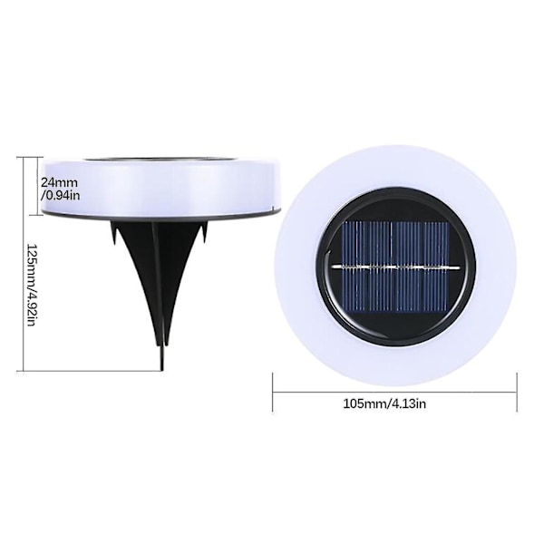 4st Utomhus vattentät Solar Light Garden Plug-in Solar Light Led Underground Light Yellow