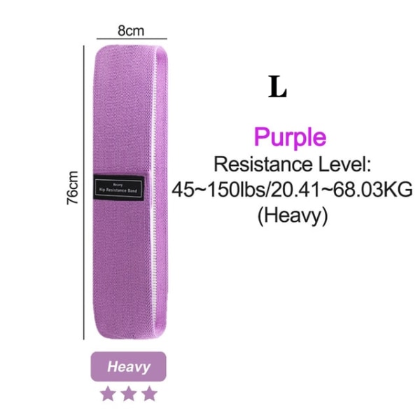Fitness Resistance Band skinkor Expansion Fitness Tyg Gummiband Elastisk Expander Lämplig för hemmaträning Sportutrustning Purple