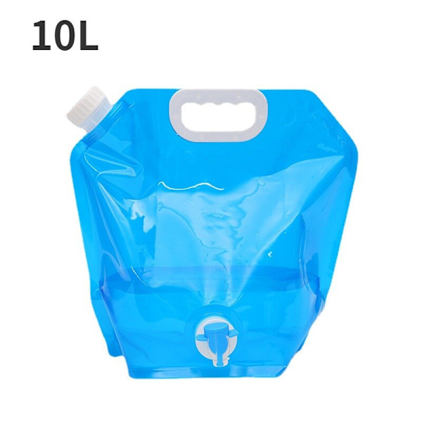 5/10L Camping vattenpåse Bärbar hopfällbar vattenhink Stor vattenbehållare Utomhus Resor Hopfällbar påse Burk Camping Supplies 10L Blue