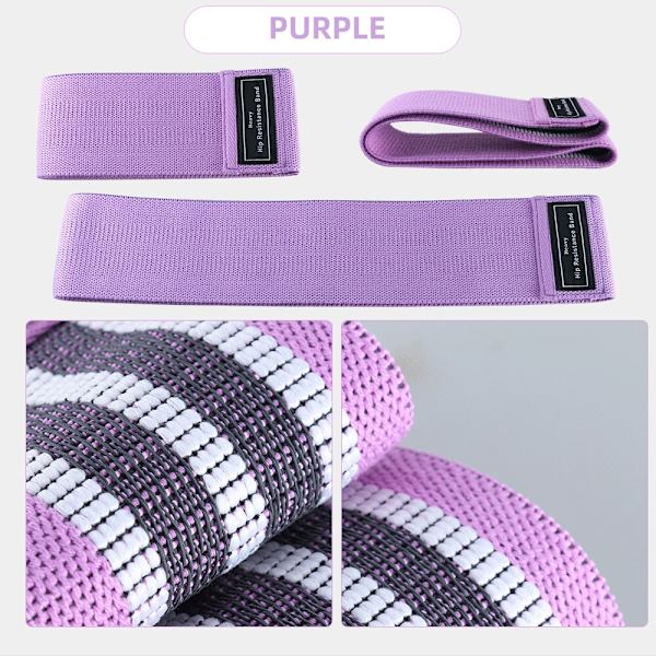 1st Unisex Fitness Elastiskt Band för Sport Ben Lår Glutes Butt Squat 3 Nivåer Resistance Gym Band för bred träning purple 120lb