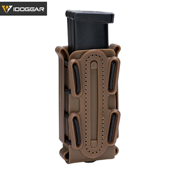 IDOGEAR Tidningspåsar Fastmag Bältesklämma plast Molle påse väska 9 mm softshell G-kod Pistol Mag Carrier hög dark earth