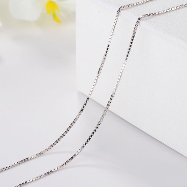 Koreanskt mode droppformat pärlhänge för kvinnor roséguld strass pärlhalsband Choker Enkla personlighetssmycken White Gold Color 45Cm Box Chain