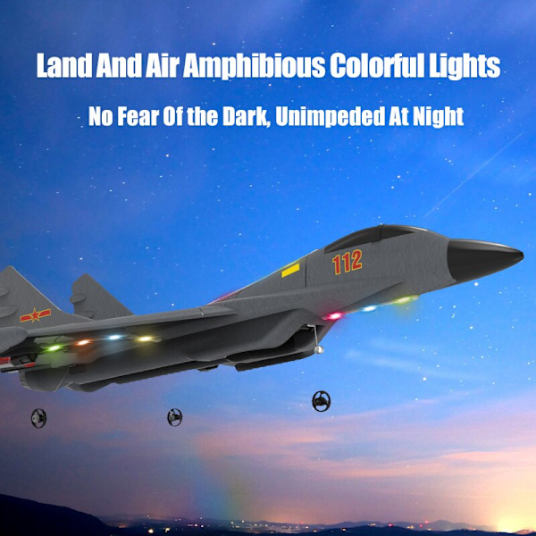 Äkta auktorisering J-11 1:50 RC Fighter Plane 2,4G 2CH Fjärrkontroll Skumflygplan med belysning J 11 flygplansleksaker för pojkar J-11 1x500mAh Grey