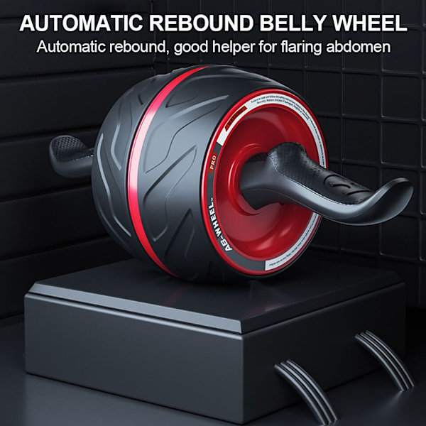 Abdominal Wheel Roller Automatisk Rebound Core Musc Red
