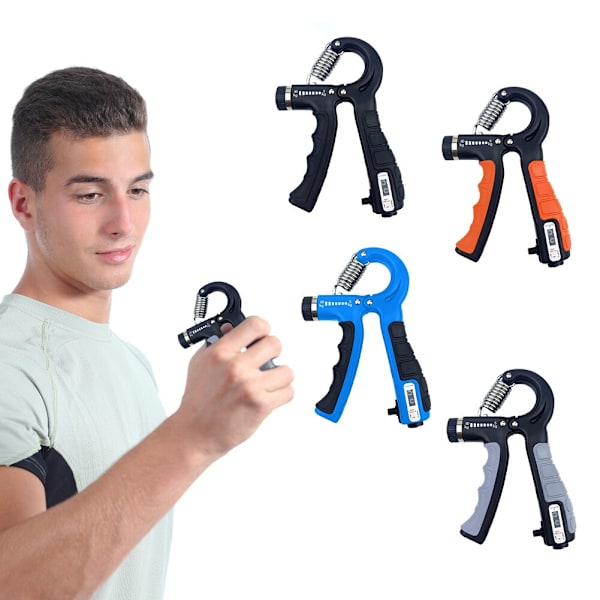 Räknedynamometer Handgrepp Fitness Handgrepp 5-60 kg Handträning Gripper Gymutrustning Handledsrehabiliteringsutvecklare No Count Black