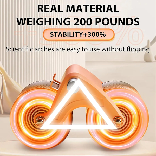Armbågsstöd Automatisk Rebound Maghjul Dubbelt handstöd AB Wheel Roller för Fitness Magträning