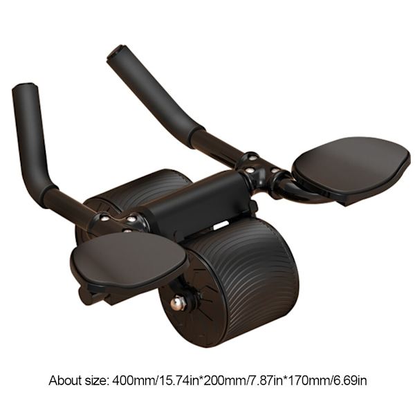 2 i 1 Belly Wheel Maghjul med Dyna Push-up Platt Muskel Stretch Roller Support Digital Counter Mute Magtränare blacks