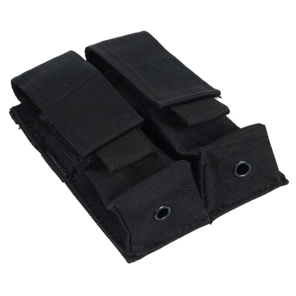 Molle Tactical Dubbel 9mm Magasinficka Ficklampshållare EDC Midjeväska Jakttillbehör Militär Airsoft Ammo Mag Hölster OD