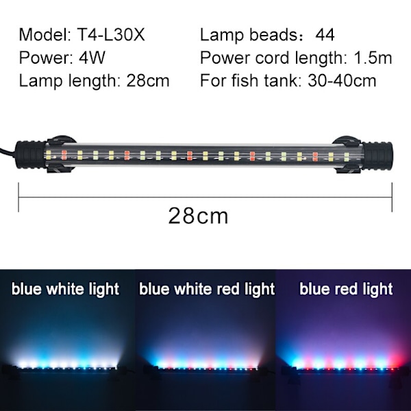 Aquarium Light LED Vattentät Fish Tank Light Unde 28cm