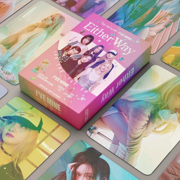 55st Kpop IVE Lomo Cards IVE Anyway 2023 New Album IVE Gift Merchandise Vykort Gratulationskort för fans (B-Laser) B-Laser