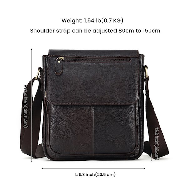 Nytt toppskikt nötskinn Retroväska cover Axelväska Commuter Läderväska Herr Läder Herr Crossbody-väska 8772 Bremmed Leather Brown