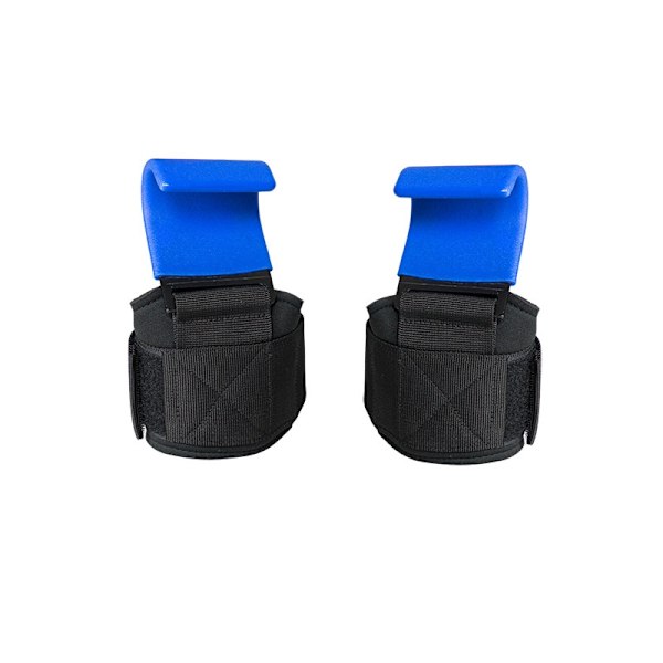 Gym Tyngdlyftning Krok Grepp Remmar Halkfri Fitness Träning Handledshandskar Pull-up krokar Grepp Remmar med handledsband Blue