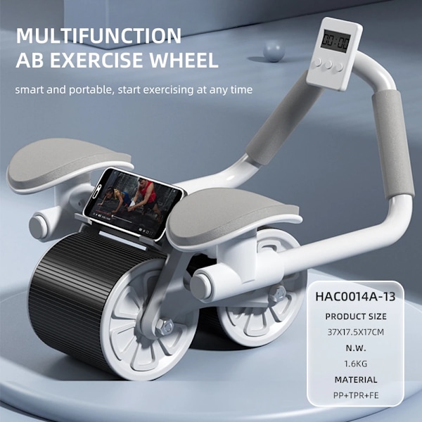 Digital Count Display Core Workout Automatisk Rebound Abdominal Exercise Wheels AB träning Roller Wheel
