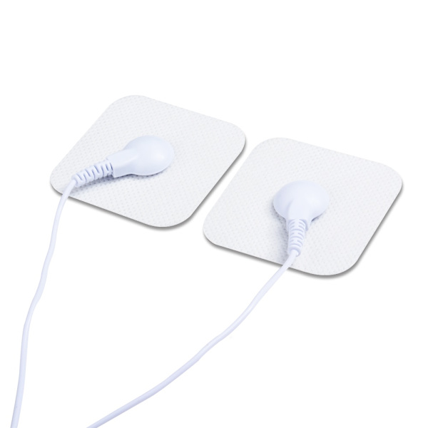 10 par ledande elektrodkuddar används för TENS/EMS Enhetsstorlek 5cm*5cm med knapp 3,5mm