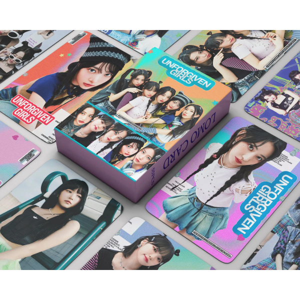 55st/kartong Kpop LE SSERAFIM Nytt album Unforgiven lomo-kort SAKURA KIM CHAEWON HD-fotokort för fanspresent A