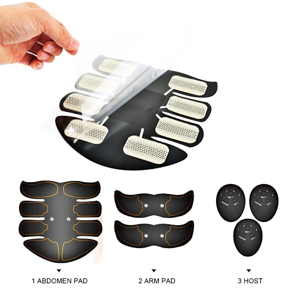 EMS muskelstimulatortränare Smart Fitness Magträning Elektrisk kroppsviktminskning bantningsenhet UTAN RETAIL BOX 6FJ-SET-NO BOX