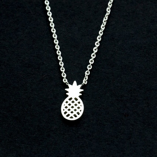 Tropical Mini Pineapple Hänge Halsband Dam Flicka Smycken Rostfritt stål Ketting Ananas Krage Mujer Bff Presenter Rose Gold Color