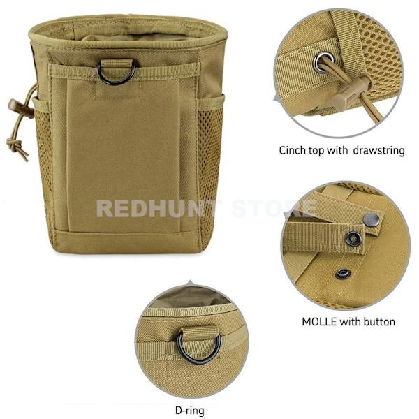 Tactical Molle Dragsko Magasin Dump Pouch Justerbar Military Utility Bälte Fanny Hip Holster Bag Outdoor Ammo Förvaringspaket S0003GR