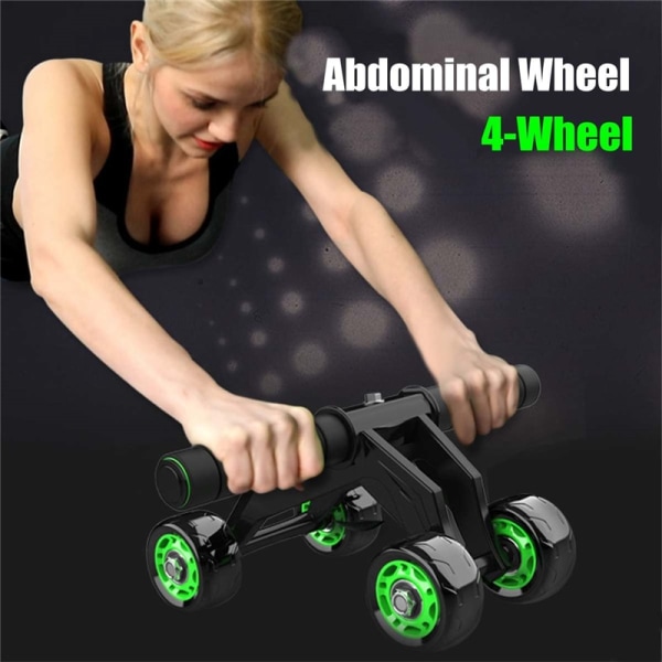 Fyrhjulig Abdominal Wheel Ab Roller Halkfri Ar Black