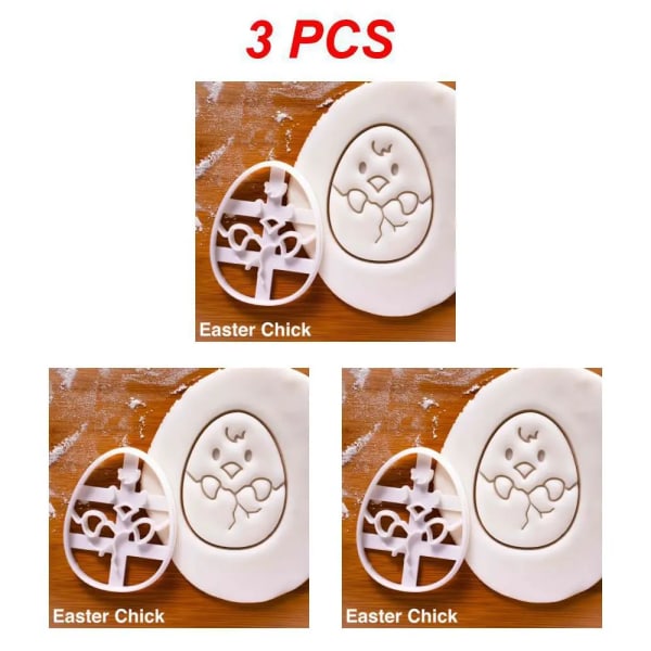 1~5 STK 1-påsk Cookie Cutter Bakverk Påskhare Kanin Molds Kökstillbehör Bakverktyg Barnpresent påsk Style B 3pcs