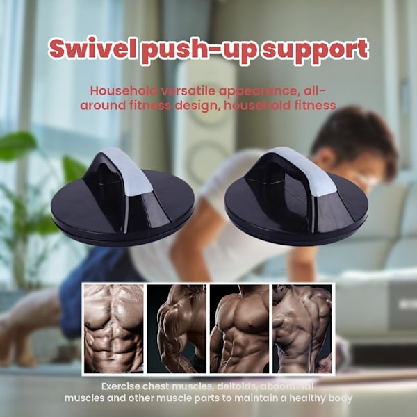 Roterande Push Up-grepp Multifunktionshalkfritt Push Up-handtag Bärbar styrketräningsutrustning Roterbart Push-up-fäste pair