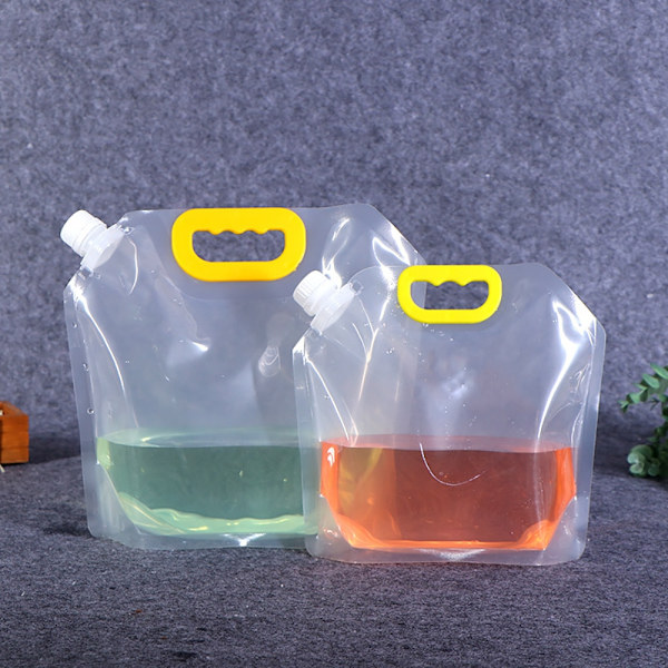 1,5/3/5L hopfällbar ölpåse Transparent Stand-Up Plast Juice Mjölkförpackningspåse Utomhuscamping Vandring Bärbara vattenpåsar 3L