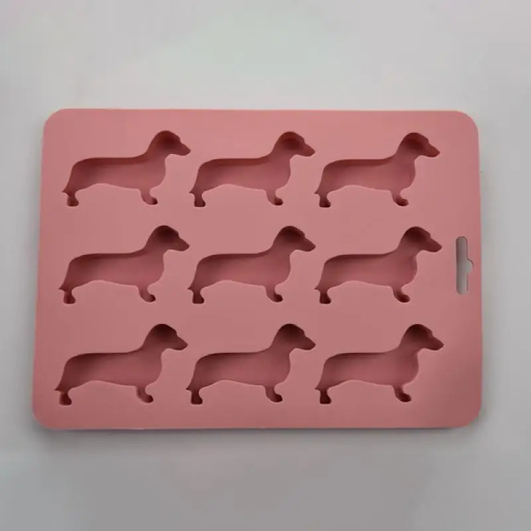 Tecknad hundformad form Tecknad Slitstark högkvalitativt silikonmaterial Lätt att rengöra Lätt att använda Form Silica Gel Behöver Macaron Pink 220 X 160 X 18mm