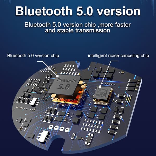 F6 Bluetooth 5.0 hörlurar TWS Trådlös öronsnäcka Blu White