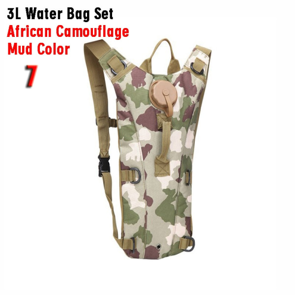 Cykling Hydration Ryggsäck Bärbar hopfällbar vattenflaska Tre liters campingtillbehör Natur Vandring Vattenpåse Dricksvattenpaket 3L-African C Mud7