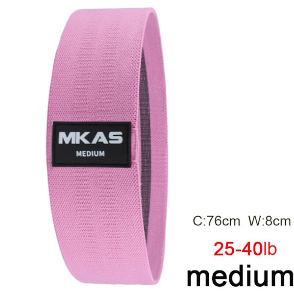 Hip Fitness Motståndsband Set Tygögla Yogabygelband 3-delade för ben Lårrumpa knäböj Gluteutrustning pink medium-W8