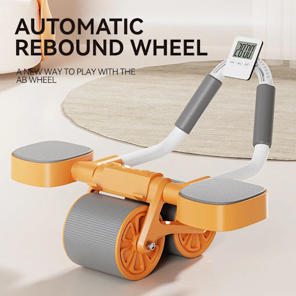 TUDEEN Automatisk Rebound Bukhjul Armbågsstöd AB Wheel Roller För Core Workout Med Timer Bukhjul