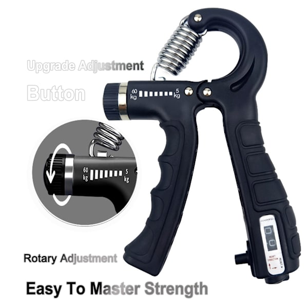 Räknedynamometer Handgrepp Fitness Handgrepp 5-60 kg Handträning Gripper Gymutrustning Handledsrehabiliteringsutvecklare No Count Orange