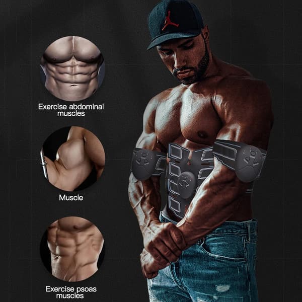 Abdominal Muscle Toning Trainer Practice Eight-pack ABS Strengthen  EMS Simulates Biological Micro-current Stimulation Chocolate