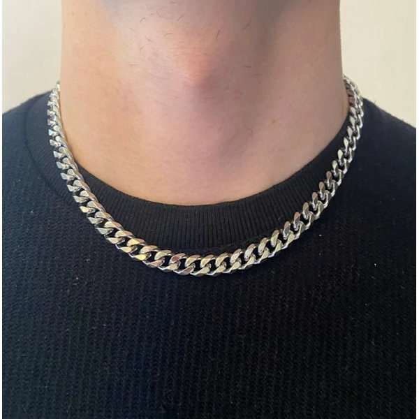 4MM 5MM 7MM 8MM Cuban Link Chain Choker Halsband 8MM Platinum Plated