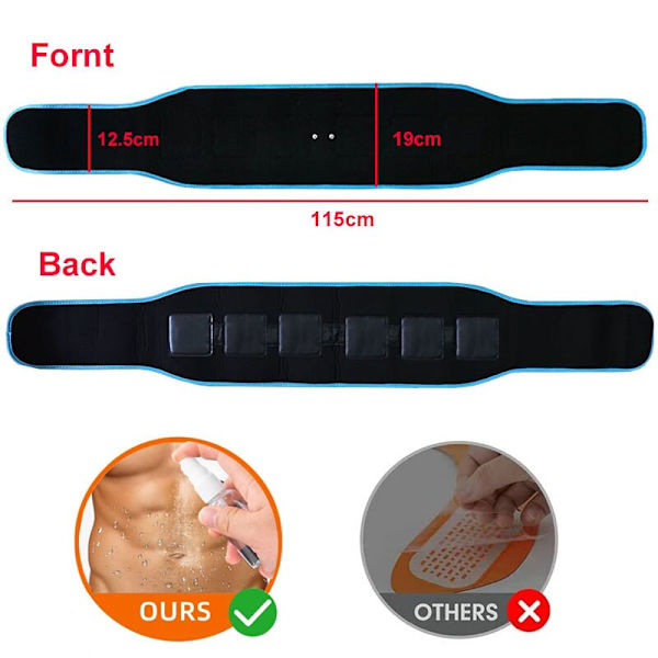 EMS Muskelstimulator Buken Toning Bälte Fitness Träningsutrustning Midja Ab Trainer Träningsutrustning Kroppsbantning För Mem Kvinnor One Set