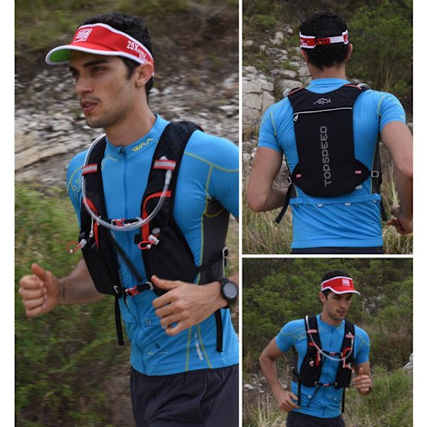 Ultralätt Trail Running Ryggsäck Utomhus Sport Cykling Hydration Väst Pack Ryggsäck Väska 1,5 L vattenpåse Blåsa Bag and 1.5L bladder