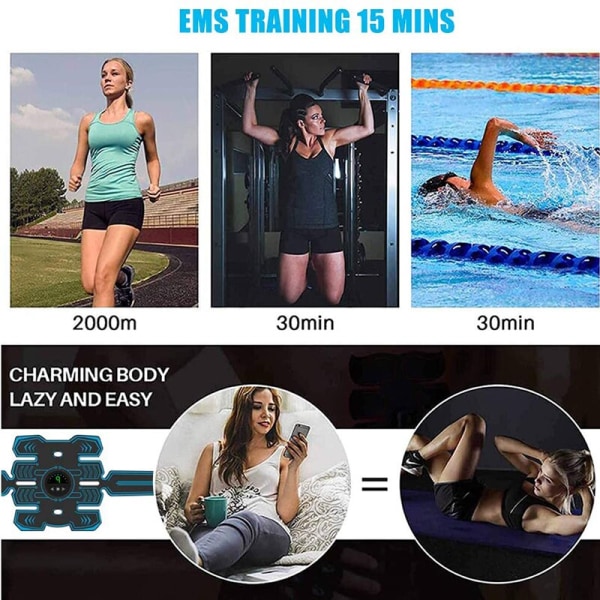 EMS trådlös muskelstimulator tränare Magträningsbälte Elektriskt viktminskningsdekaler Kroppsbantning Hem Fitness