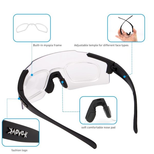 KAPVOE Polarized Cykelglasögon MTB Glasögon Cykelglasögon Cykel Sport Solglasögon MTB Cykelglasögon Oculos Ciclismo herr UV400 KE9407-05 KE9407-01