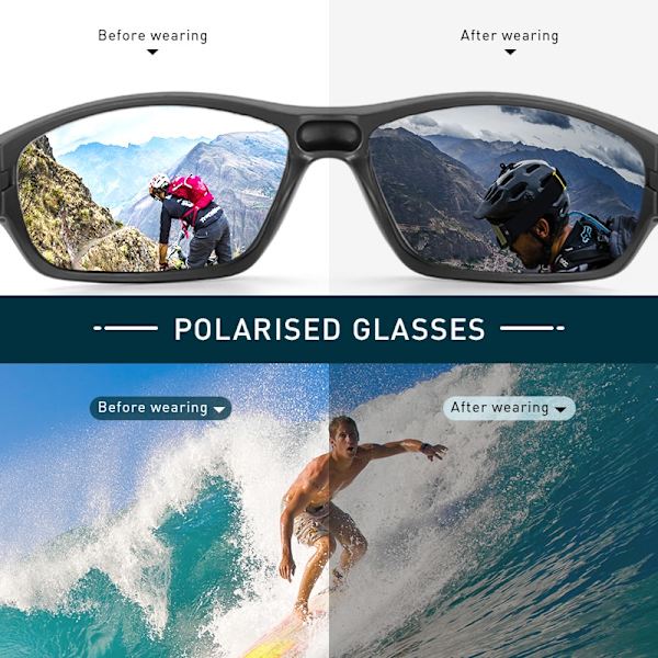 KAPVOE Polarized UV400 Cykelsolglasögon Mode Män Sport Dam Solglasögon MTB Ridglasögon Fiske Vandring Glasögon Glasögon 04 01