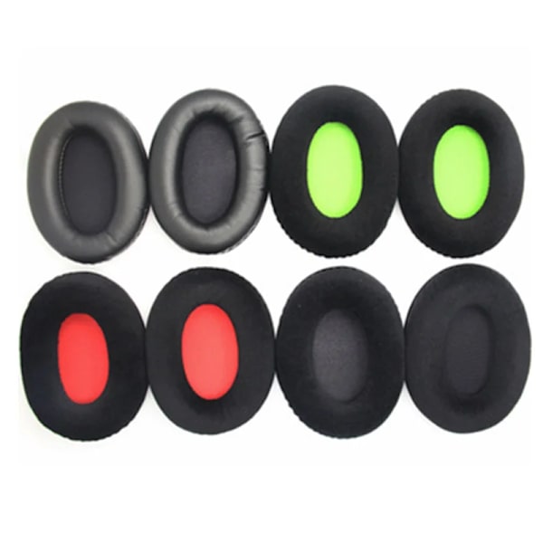 Högkvalitativt Headset Skumkudde Ersättande öronkuddar för Kingston HSCD KHX-HSCP Hyperx Cloud II Stinger Core Soft Protein Cover black green flannel