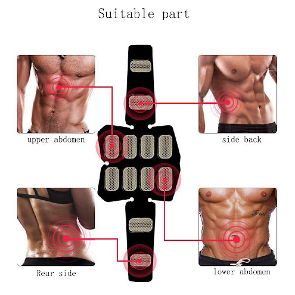 ABS Magmuskeltränare Elektrisk pressstimulator Bantning Fitness EMS Träningsmaskin Hemgym Fitness Träning Blue