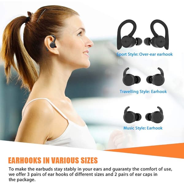 20 timmars speltid Simning Vattentät Bluetooth-c Type 2/Black