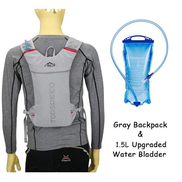 Ultralätt Trail Running Ryggsäck Utomhus Sport Cykling Hydration Väst Pack Ryggsäck Väska 1,5 L vattenpåse Blåsa Green