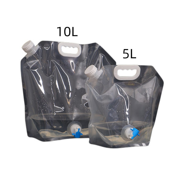 5/10L Camping vattenpåse Bärbar hopfällbar vattenhink Stor vattenbehållare Utomhus Resor Hopfällbar påse Burk Camping Supplies 10L Transparent