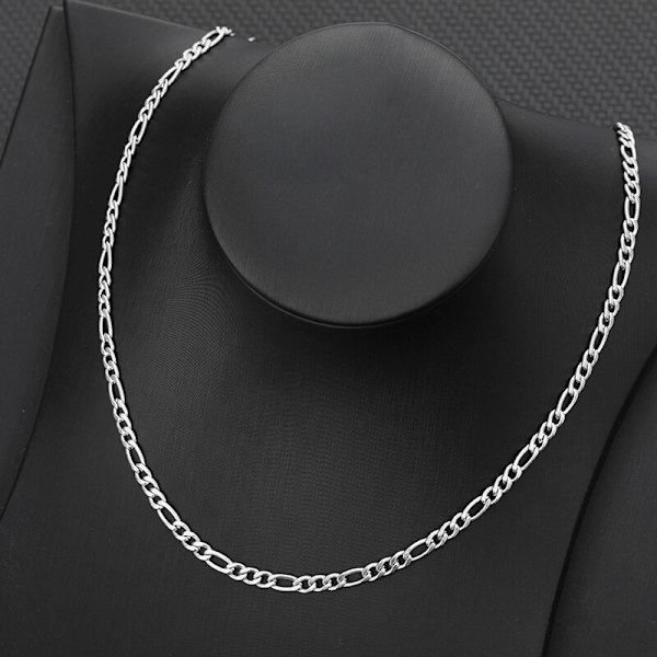 2022 Mode Klassiskt Figaro Kedja Halsband Kvinnor Rostfritt Stål Lång Kedje Halsband Män Smycken Bästa Vänner Gåvor 45CM Platinum Plated