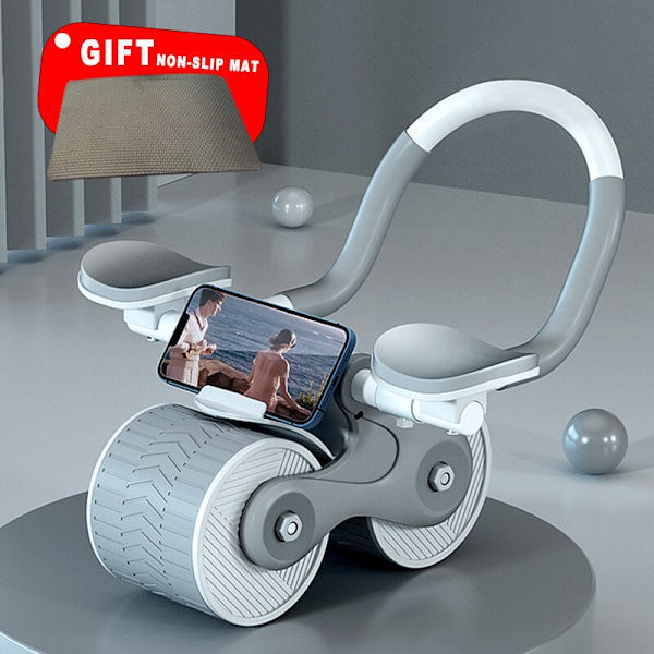 Ab Roller Wheel Automatisk Rebound Med Counter Anti-slip Maghjul Push-up Roll Trainer Gym Hem träningsutrustning Black