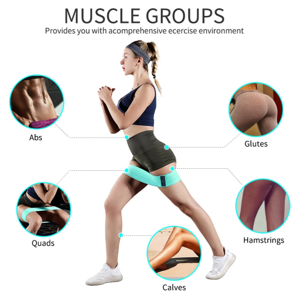 Tygmotstånd Höftbyssband Glute Lår Elastiska träningsband Squat Circle Stretch Fitness Strips Loopor Yoga Gym Utrustning ZDSJ-M
